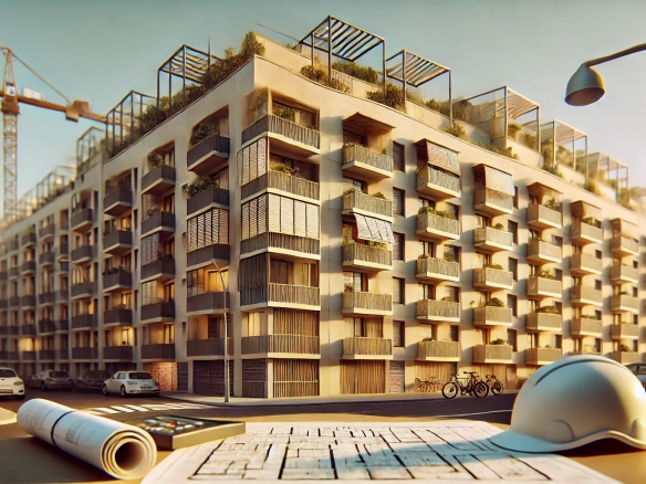 Imagen de un edificio en construcción - Tu inmobiliaria de confianza en Barcelona Imagen de un edificio en construcción