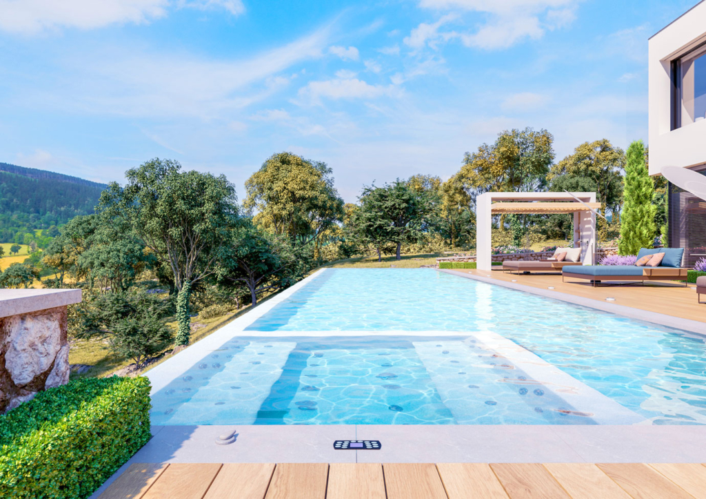 Fotografía de una villa mediterranea con infinte pool - Tu inmobiliaria de confianza en Barcelona Fotografía de una villa mediterranea con infinte pool