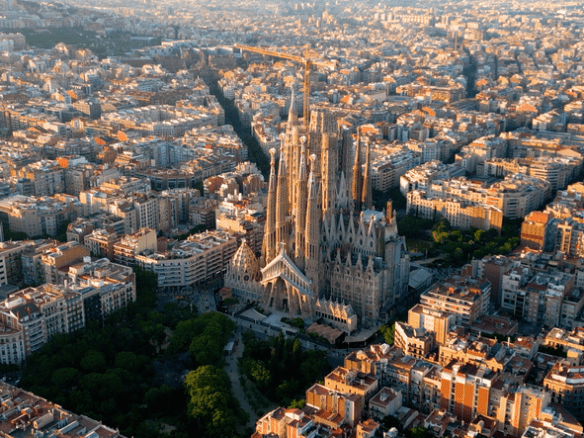Fotografía aérea de La Sagrada Familia