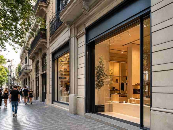 ender local barcelona fachada de local comercial moderno en venta