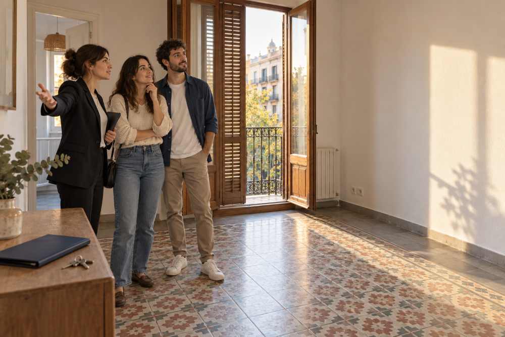 Jóvenes comprando piso en Barcelona