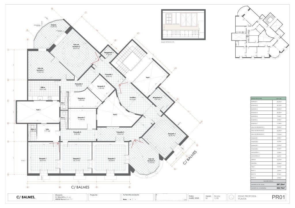 For rent Office with 319.00m2 in EIXAMPLE DRETA, Barcelona